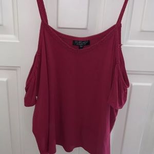 Topshop Red Off-the-Shoulder Top Women’s US Size 4